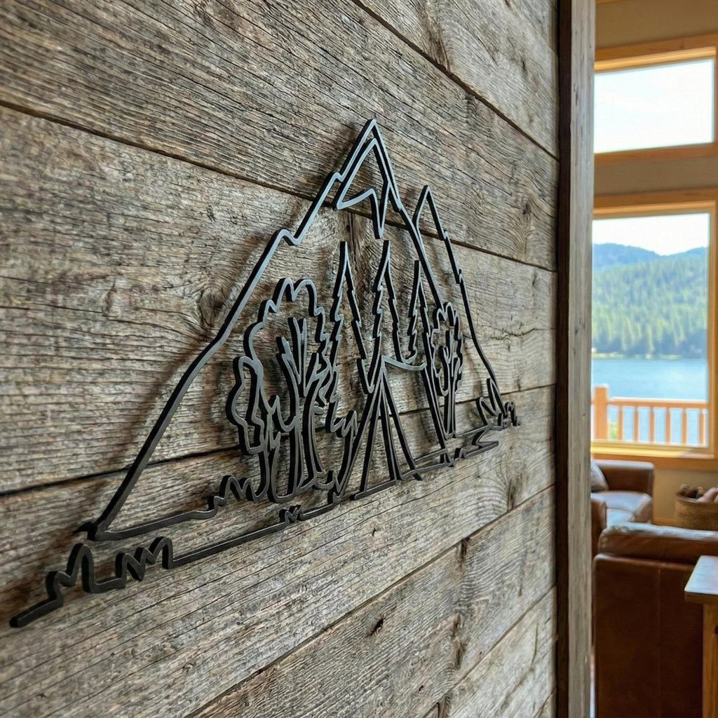 Nature Landscape Metal Wall Art - Mountain & Tree Decor | Aydan's Unique Finds