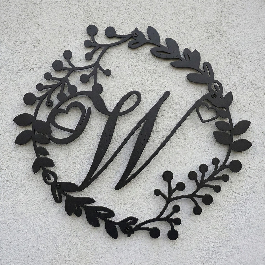 Custom Metal Monogram Family Name Sign - Modern Wall Art