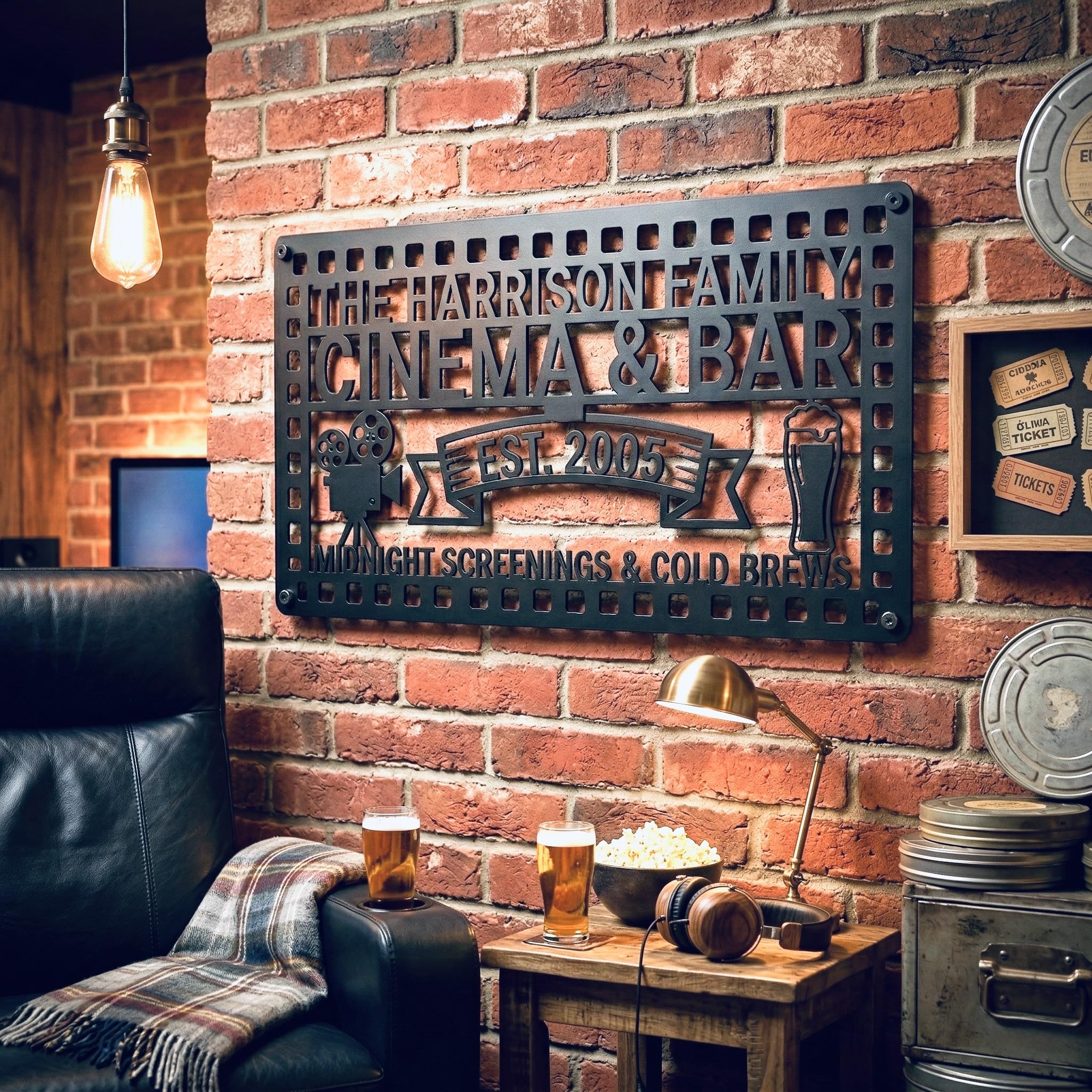 Customizable Metal Bar Sign - Powder-Coated Wall Art