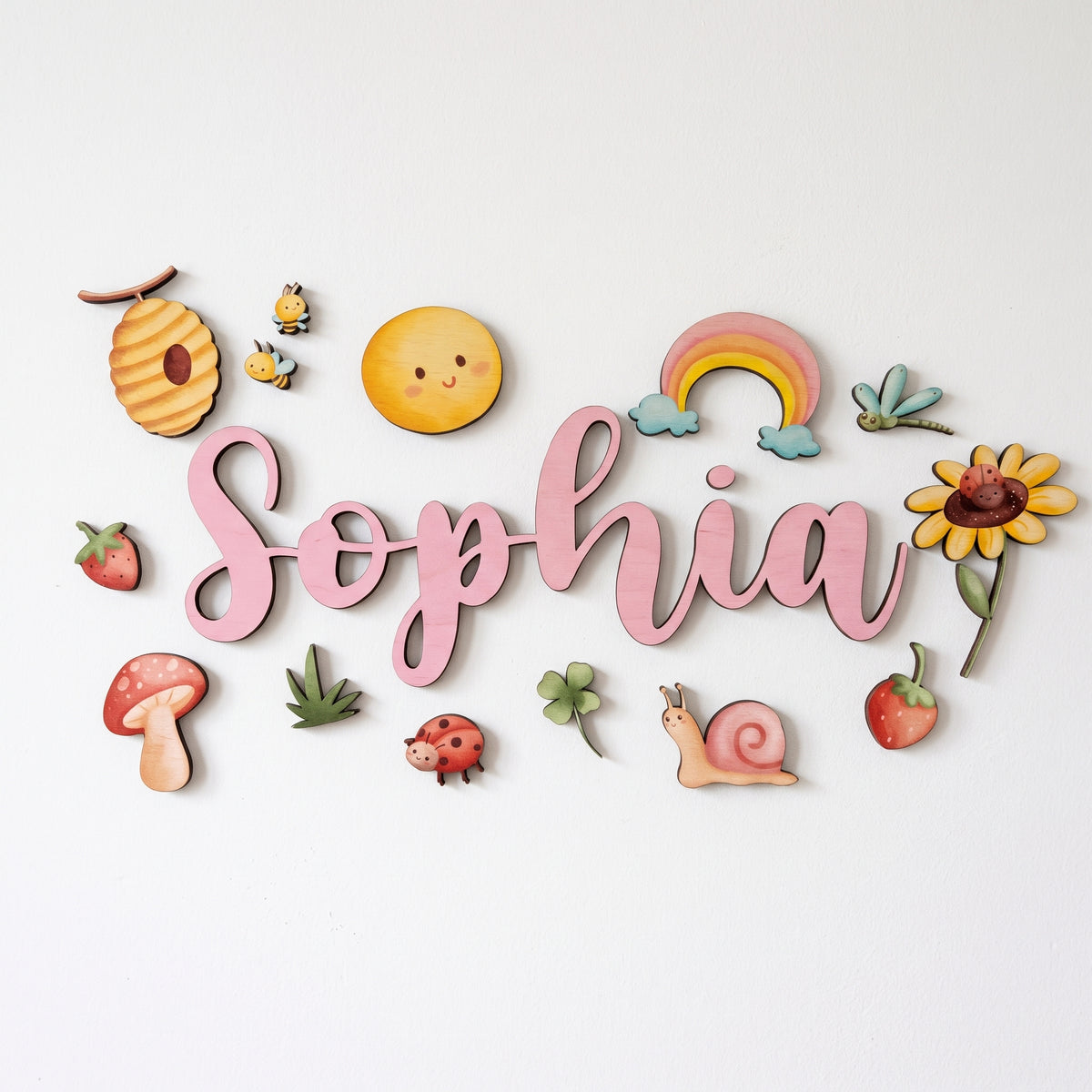 Rainbow Nursery Name Sign
