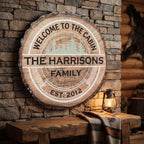 Cabin Wood Family Name Sign