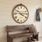 Vintage Clock Family Name Sign