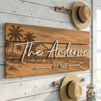 Decorative Wood Family Sign - Rustic Beach House