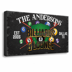 Billiards Lounge Canvas Sign
