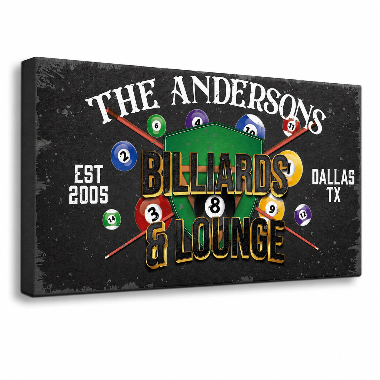 Billiards Lounge Canvas Sign