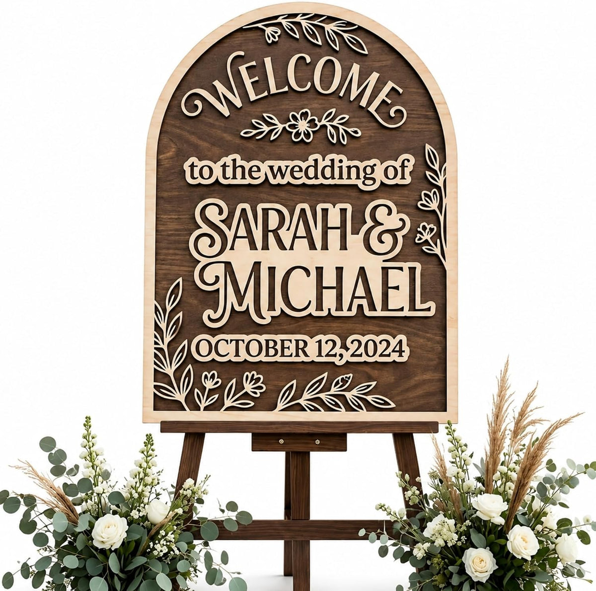 Bohemian Bloom Arch Wedding Welcome Sign
