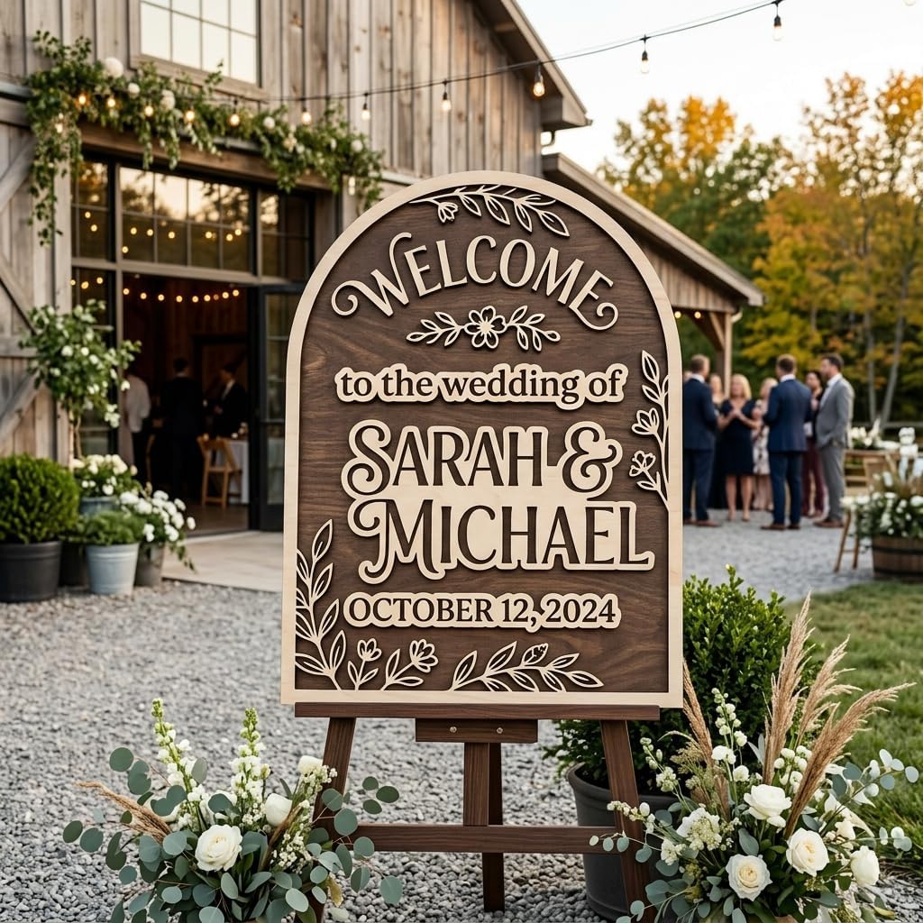 Bohemian Bloom Arch Wedding Welcome Sign
