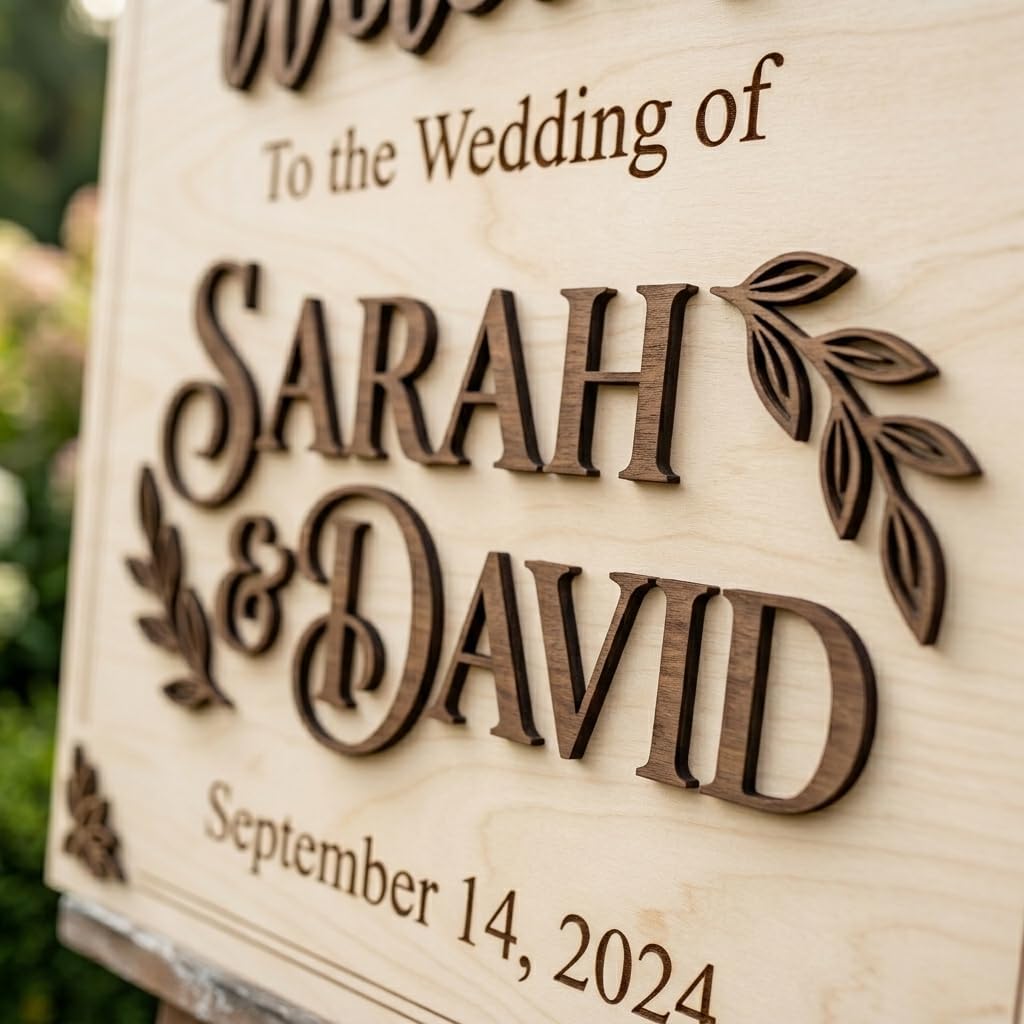 Bright Botanical Wedding Welcome Sign