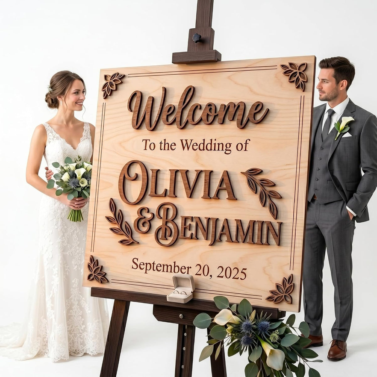 Bright Botanical Wedding Welcome Sign
