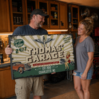 Personalized vintage garage canvas 25x50 – custom name sign gift for husband