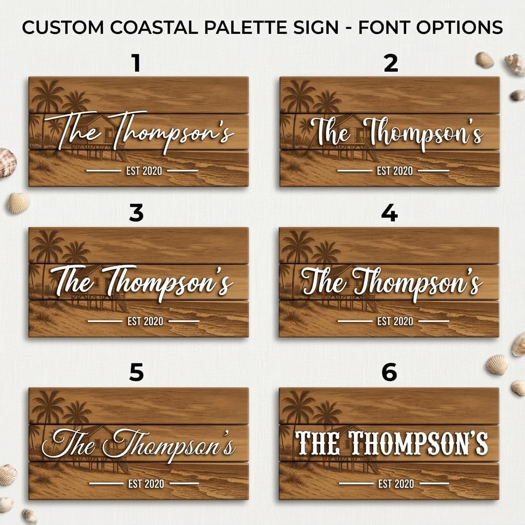 Coastal Beach House Name Sign, personalized design, view 6