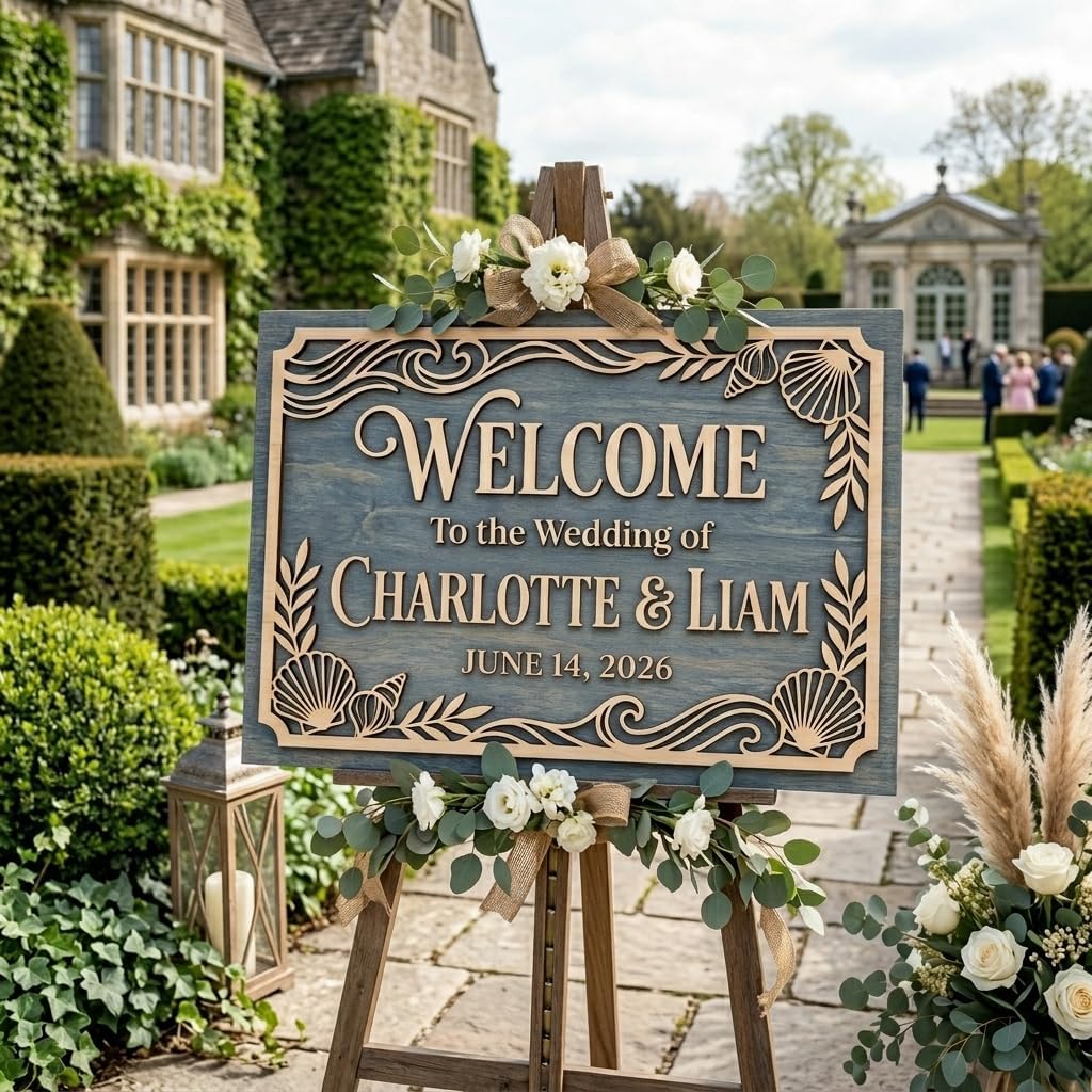 Coastal Breeze Wedding Welcome Sign