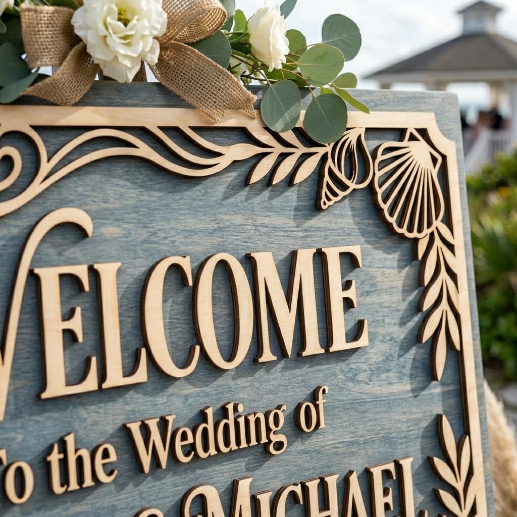 Coastal Breeze Wedding Welcome Sign