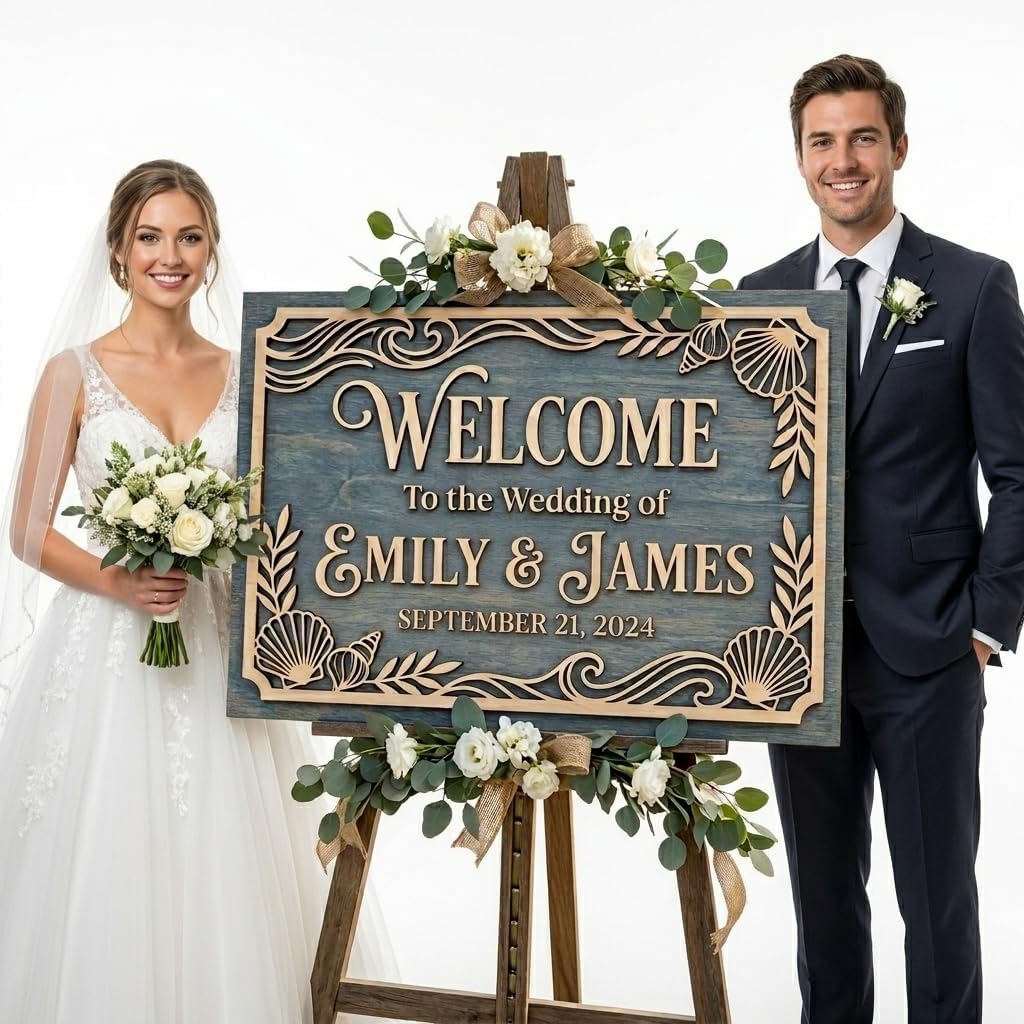 Coastal Breeze Wedding Welcome Sign