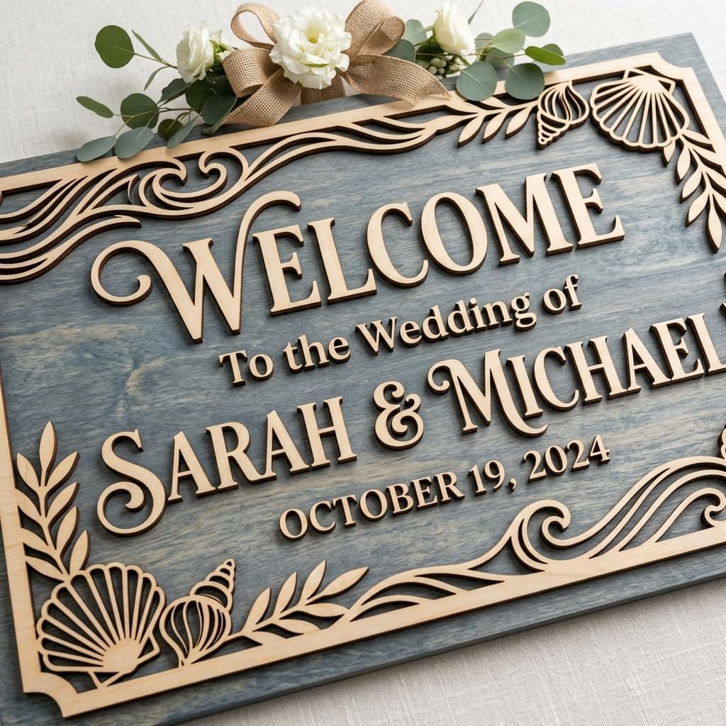 Coastal Breeze Wedding Welcome Sign
