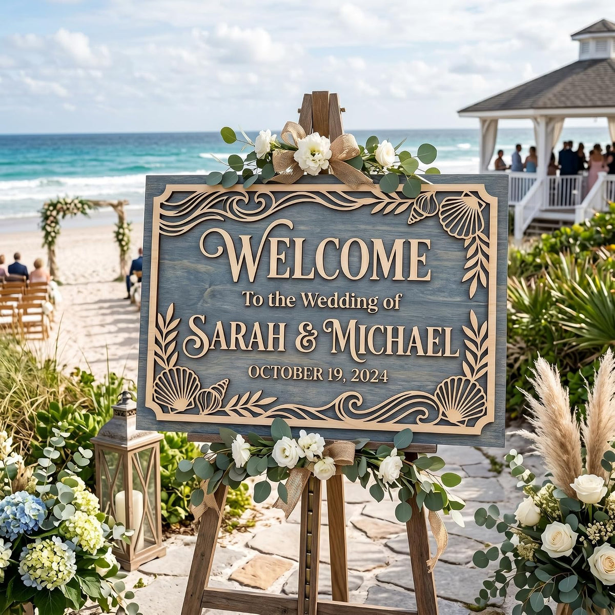 Coastal Breeze Wedding Welcome Sign