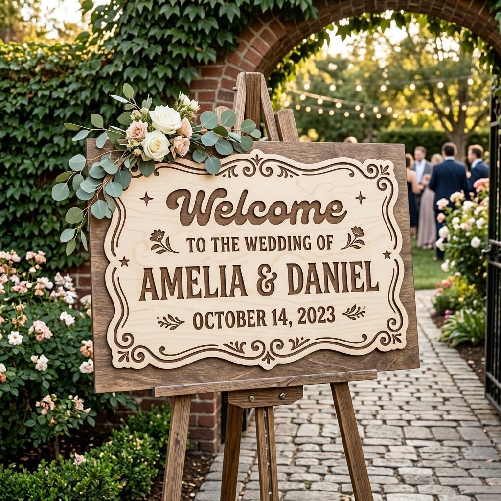 Country Garden Wedding Welcome Sign