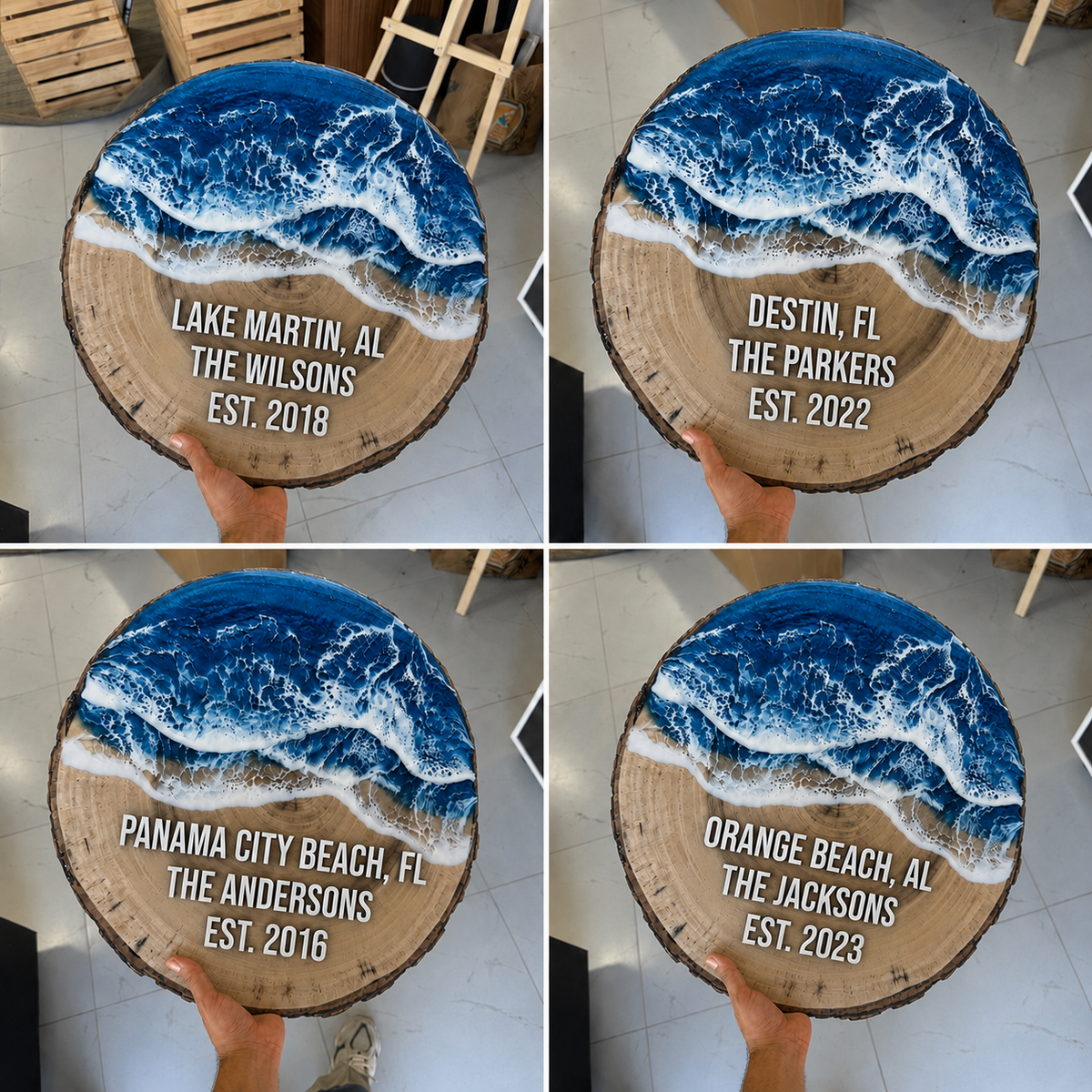 Ocean Wave Family Name Sign