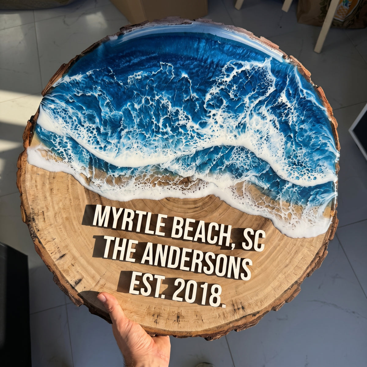 Ocean Wave Family Name Sign