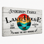 Personalized lakehouse canvas – custom name cabin and cottage decor