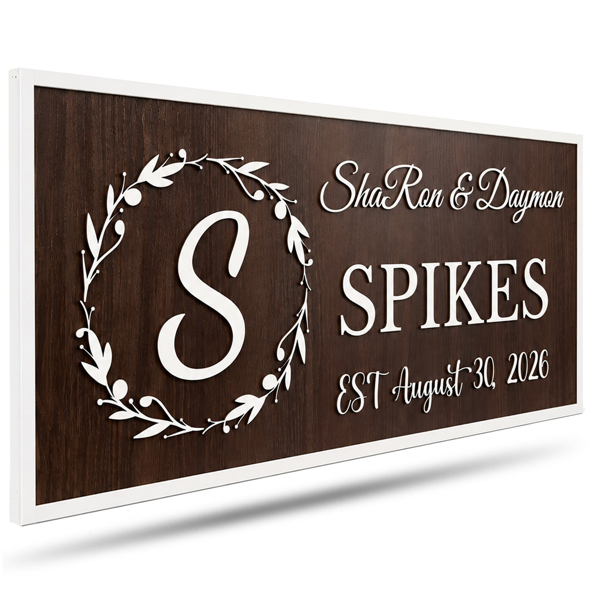Natural Wood Monogram Sign