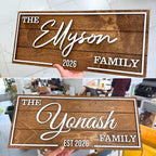 Custom art deco wall decor – family name with established year