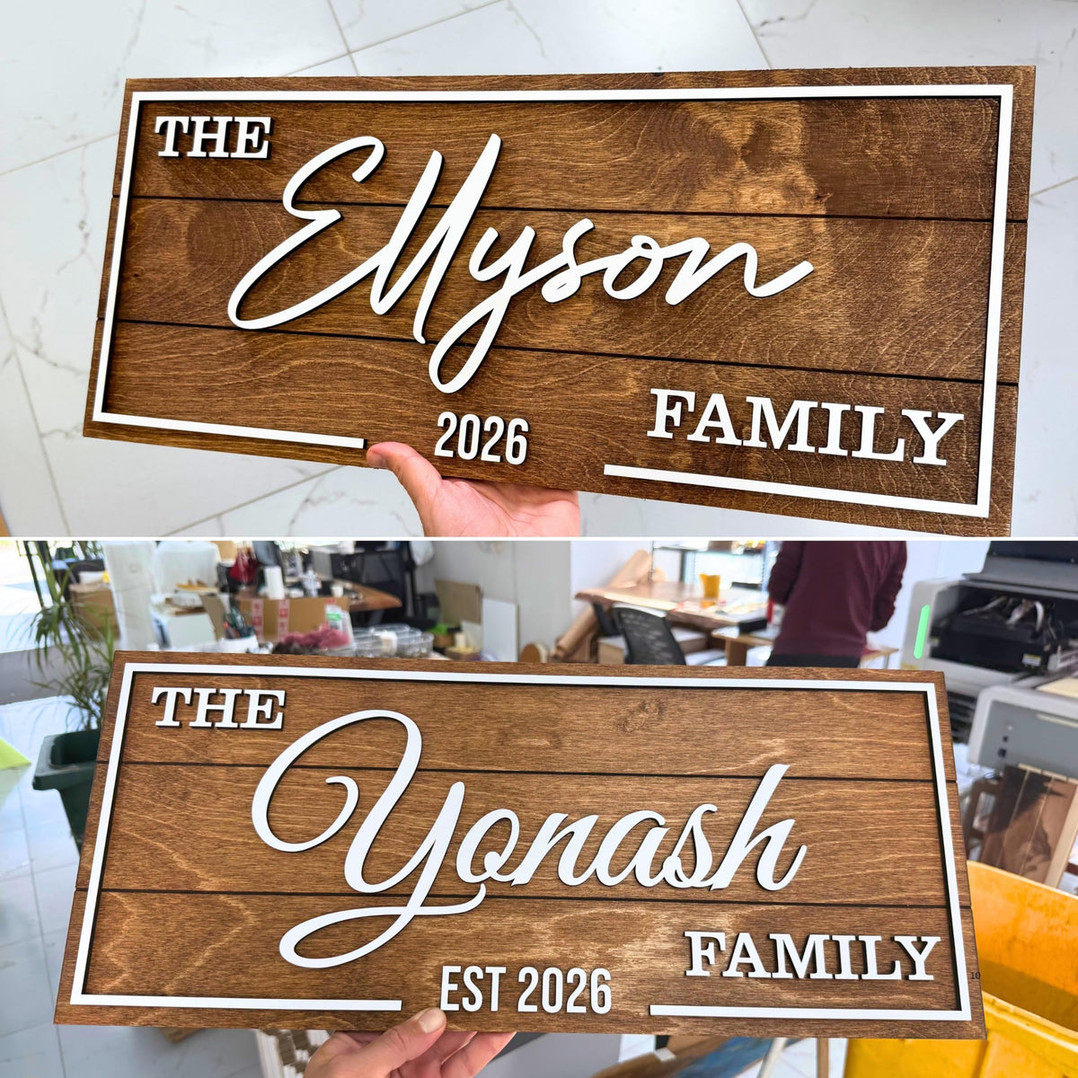 Custom art deco wall decor – family name with established year