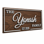 Personalized art deco family name wood sign – modern geometric wall art