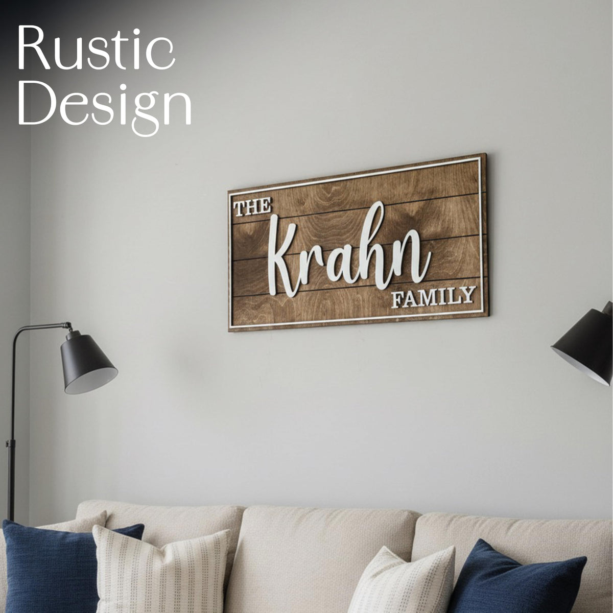 Modern deco name sign – custom gift for stylish couples
