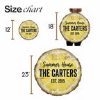 Custom lemon family name sign size and mounting detail