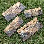 Handmade mountain family sign – personalized gift for outdoor lovers