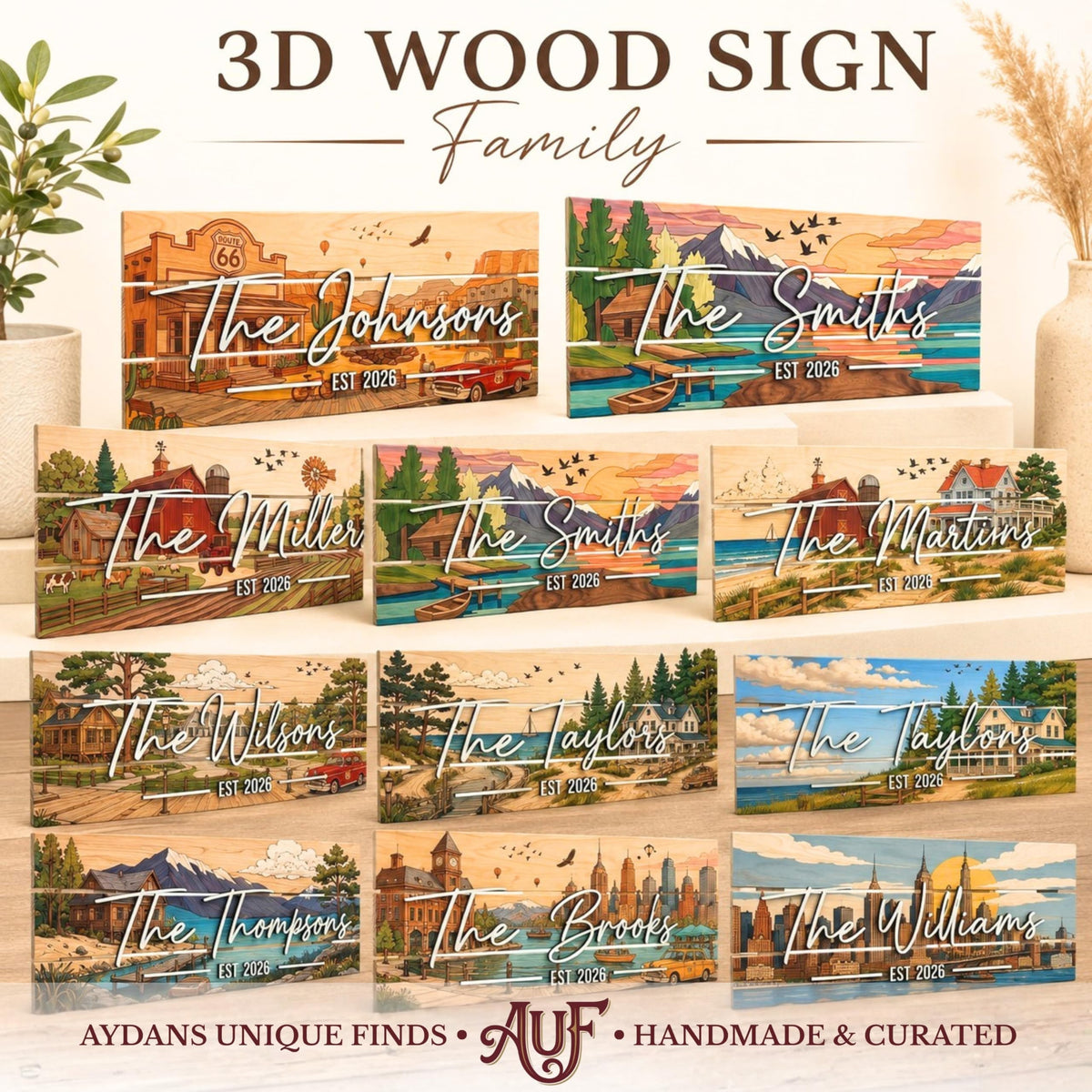 Personalized last name sign with an established year for a new home