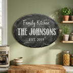 Custom slate family sign as housewarming and wedding gift