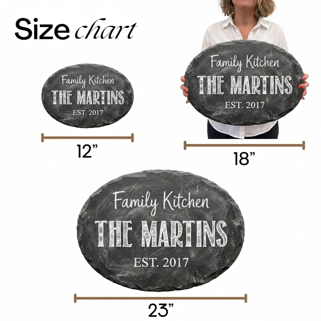 Handmade slate texture name sign in solid wood ready to hang