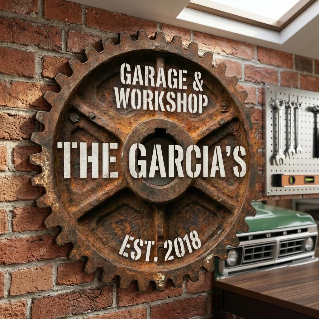 Custom steampunk family sign as housewarming and birthday gift