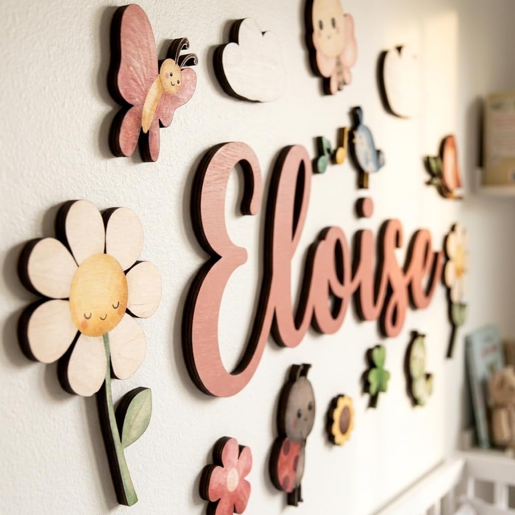 Forest Friends Nursery Name Sign, personalized design, view 3
