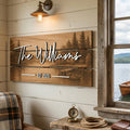 Decorative Wood Family Sign - Rustic Lake Cabin Sign