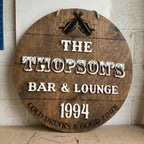 Family name bar sign – custom wall decor for home bar and whiskey corner