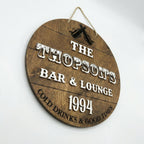 Wood bar sign personalization – add your name and established year