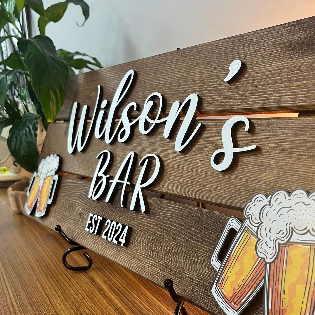 Personalized pub sign – custom name home bar decor