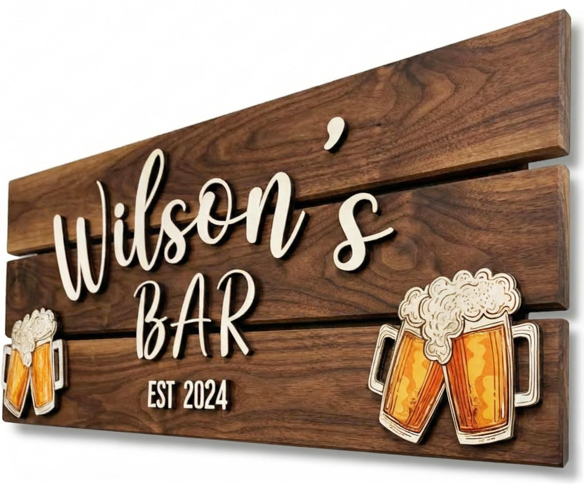 Custom wood sign for bar cart or coffee station