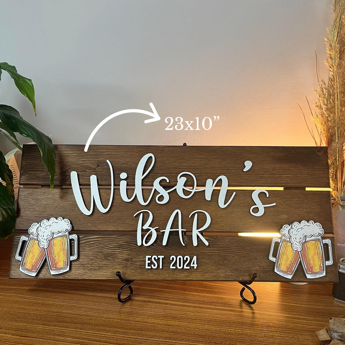 Personalized home bar sign – family name and est year design