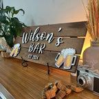 Home bar name sign – personalized fathers day gift