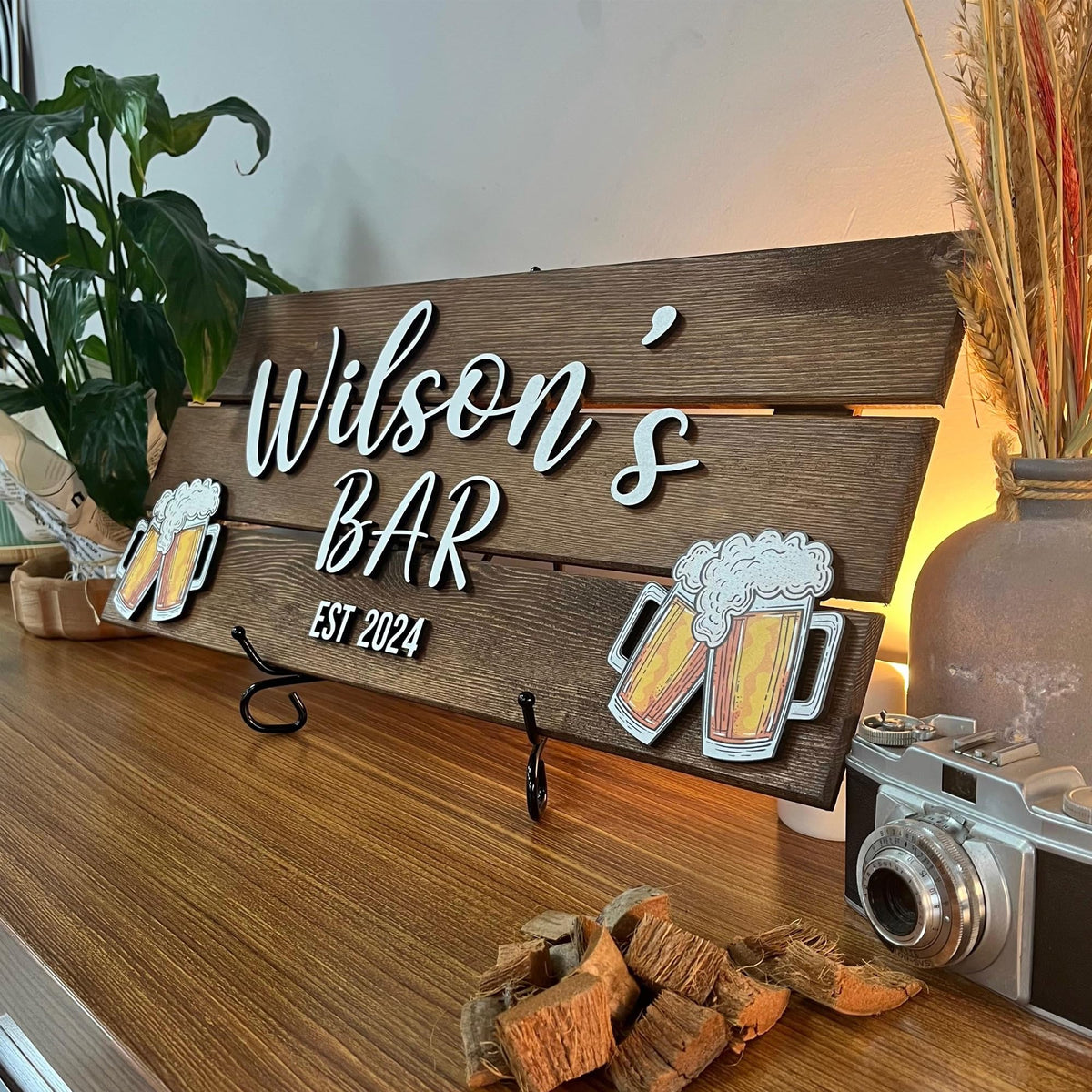 Home bar name sign – personalized fathers day gift
