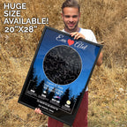 Star Map Glass Art - Custom Date & Location, Anniversary Gift