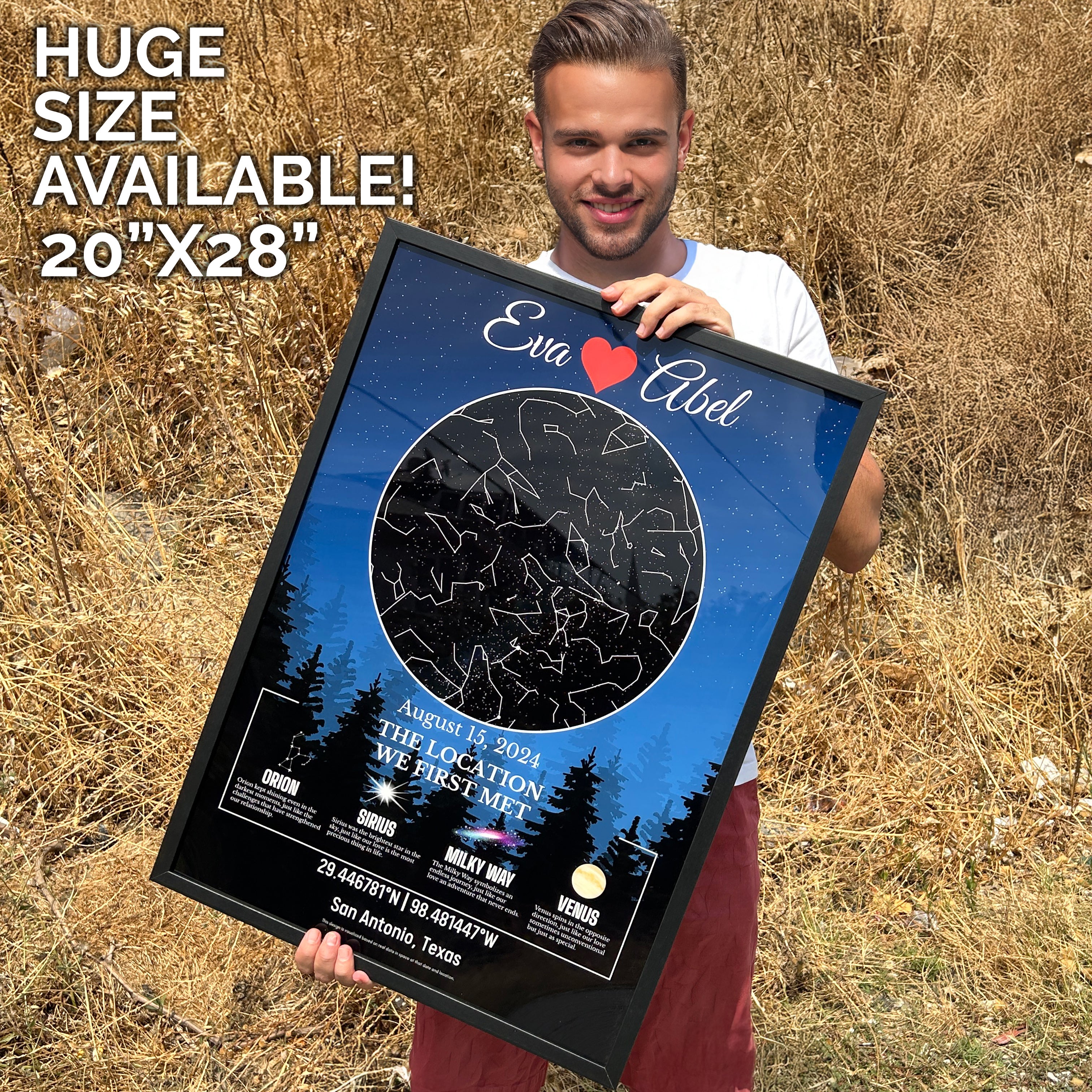 Personalized Star Map - Custom Date & Location Glass Print