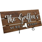 Personalized coordinates wood sign with custom latitude and longitude – special place keepsake