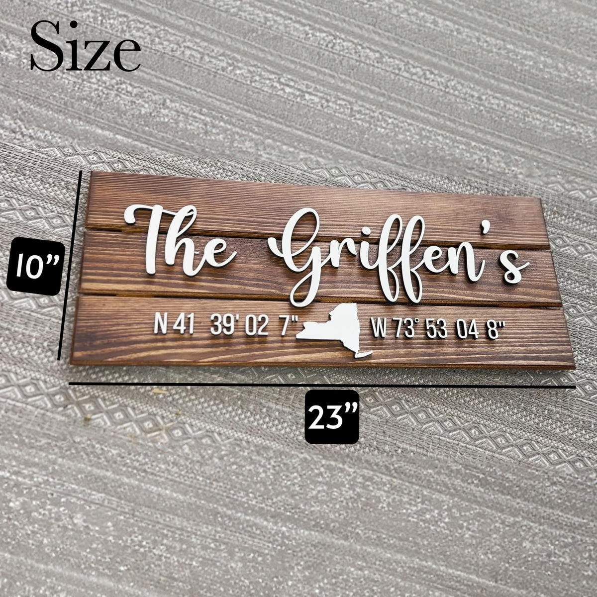 Coordinates keepsake sign – custom wood wall art