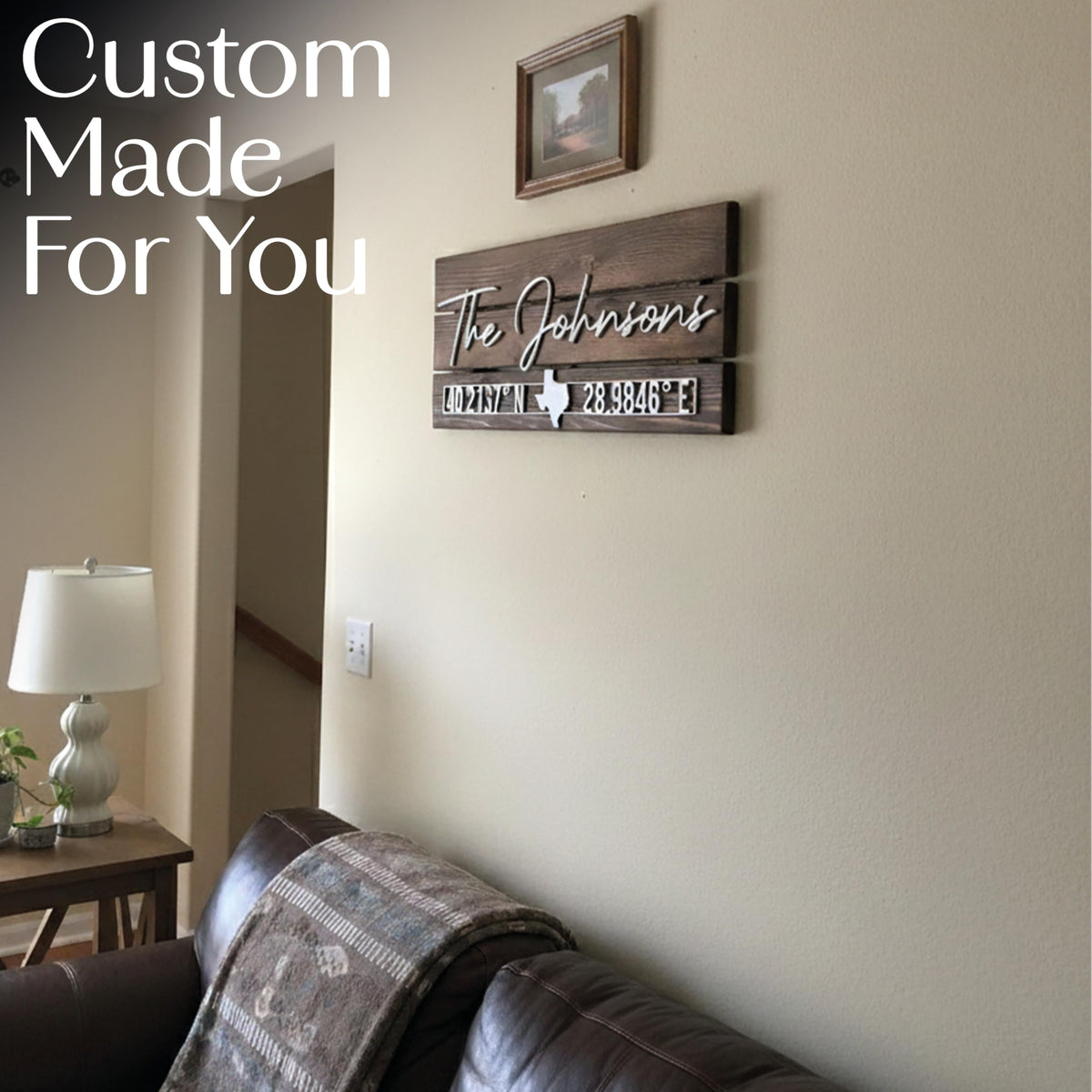 Custom coordinates wall art marking where it all began