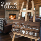 Personalized lat long sign – custom family location decor